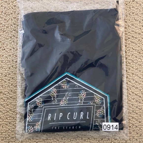RIP CURL Surf Colorful Pineapples Black Tee Shirt Men L Large - Picture 5 of 5